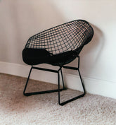 32" Black Metal Lounge Chair with Pad